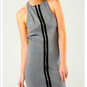 Alexander Wang backless grey zip front dress